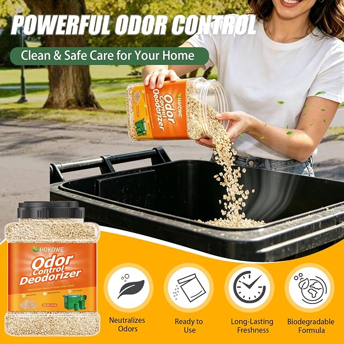 2.6lbs Trash Can Deodorizer, Garbage Odor Eliminator & Trash Odor Neutralizer, Long-Lasting Garbage Deodorizer for Indoor & Outdoor Dumpsters and Recycling Bins, Helps Keep Trash Bins Fresh & Clean