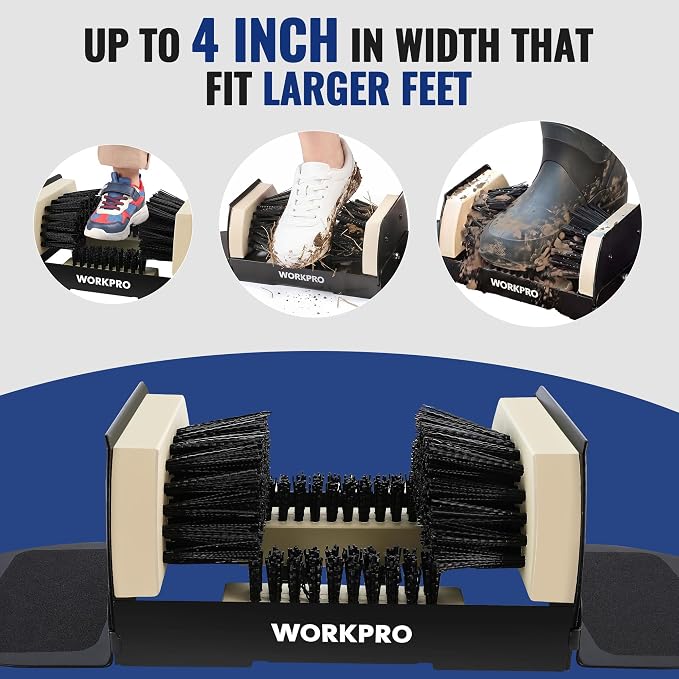 WORKPRO Extra Wide Boot Cleaner, Shoe Brush Scraper Scrubber Outdoor | Extra Wide,Length 19'' (48.5 cm), Heavy Duty Boot Brush, All Weather fits for Farm, Porch, Indoors & Outdoors