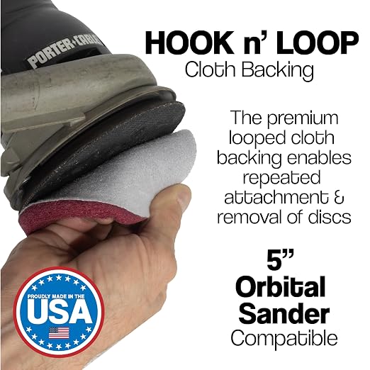 5" Abrasive Pad Hook & Loop Round Non-Woven 320 Grit - 10 Pack (Maroon)
