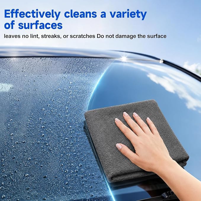 5 Pcs Magic Cleaning Cloths, Microfiber Cleaning Cloths, Thickened Streak-Free Microfiber Towels Cleaning Cloth for Glass, Window, Kitchen, Stainless Steel, Cars, Reusable (20x30cm)