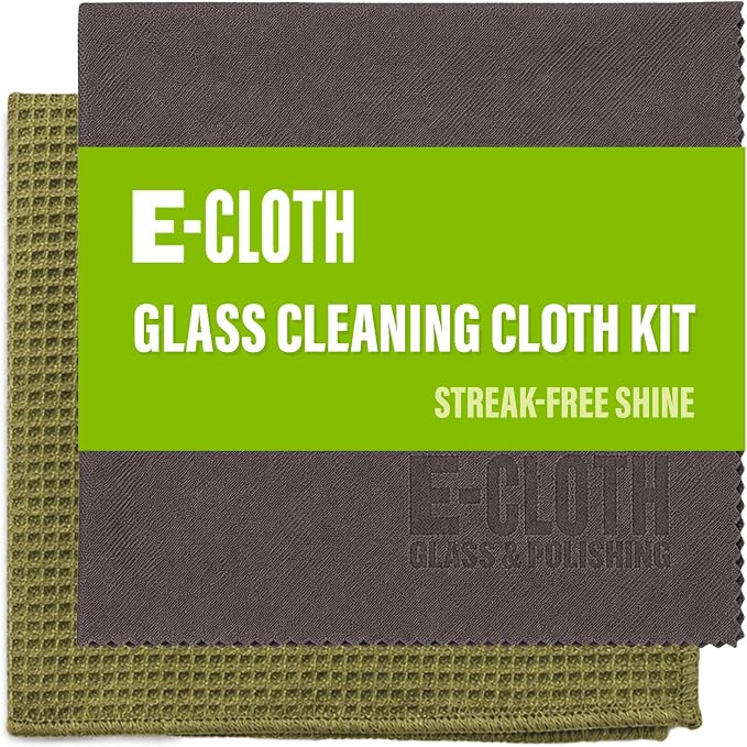 E-Cloth Window and Glass Cleaner Kit, Just Add Water - 1 Kit | Chemical-Free Cleaning - Reusable & Machine Washable Towel, Versatile Use for Mirrors, Cars, & Lenses, Dark Oak