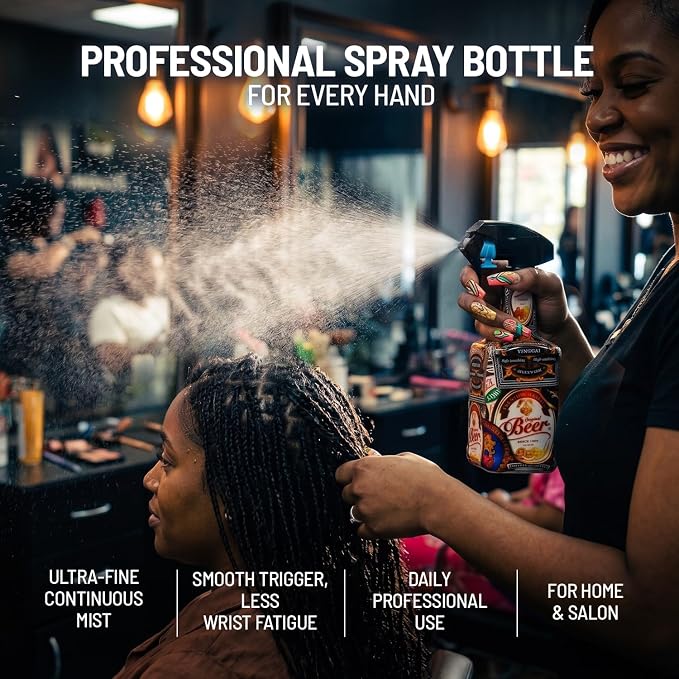 STUDIO LIMITED Barber Spray Bottle Barber Stylist Fine Mist Sprayer Refillable Hair Spray Bottles Mist (Beer 500ml/16.9oz)