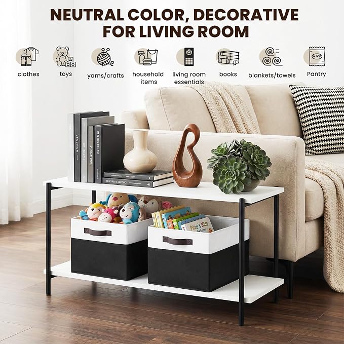 Large Storage Bins for Shelves 4 Pack, Closet Storage Baskets for Clothes Blanket Beddings Towels, Collapsible Fabric Closet Organizer Bins with Handles/ Laundry Room Organization