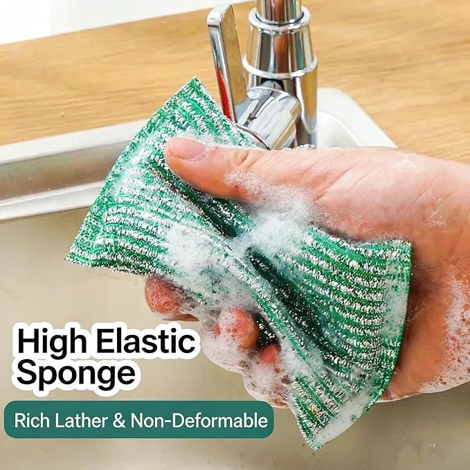 Non-Scratch Kitchen Cleaning Scrub Pads -16 Pack Random Color, 12.5x8.5 cm Gentle Scrubbers for Non-Stick Cookware Dishes FORUMALL (16PCS)