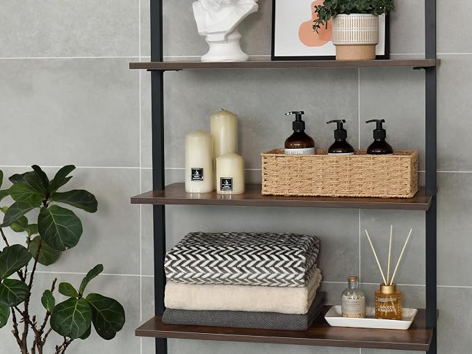 StorageWorks Toilet Paper Storage Baskets for Bathroom Decor, Light Brown | Paper Rope Toilet Top Basket with Built-in Handles, Rectangle Toilets Storage Basket for Tank Topper, 1 Pack