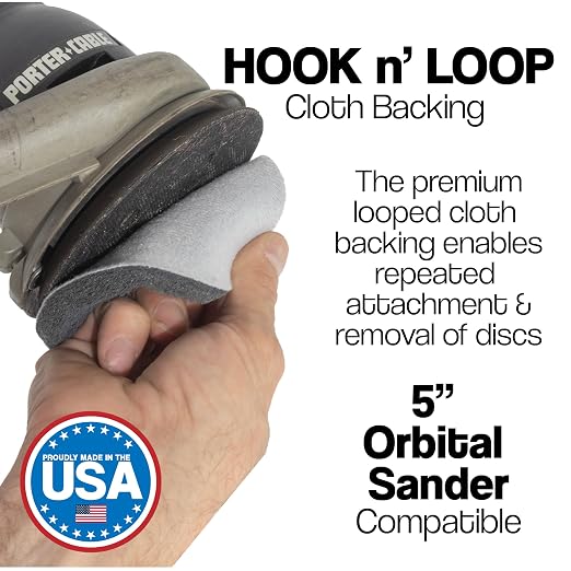 5" Abrasive Pad Hook & Loop Round Non-Woven 800 Grit - 10 Pack (Gray)
