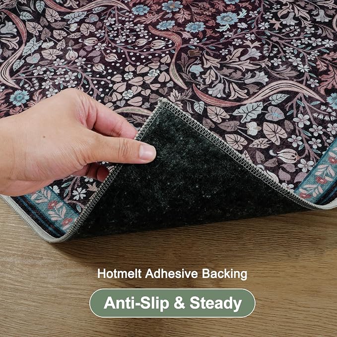 Anidaroel 36"x48" Floral Chair Mat for Hardwood Floor & Tile Floor, Office Chair Rug for Rolling Chair, Desk Chair Mat for Hard Floors, Anti-Slip Computer Gaming Chair Mat, Easy to Roll