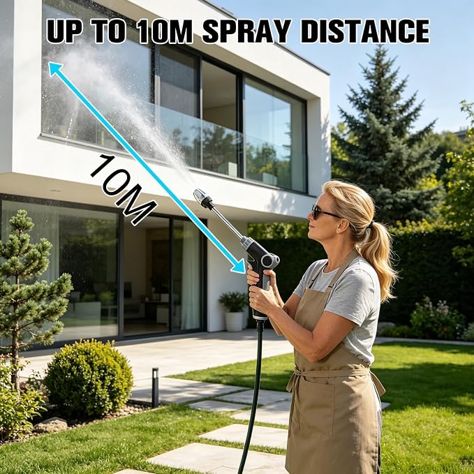 Turn Any Hose into A High Pressure Water Washer Jet, 2026 New Garden Hose Nozzle Heavy Duty, Multi Function Watering Sprayer for Patio/Car/Driveway Cleaning, Spray Nozzles for Garden Hose