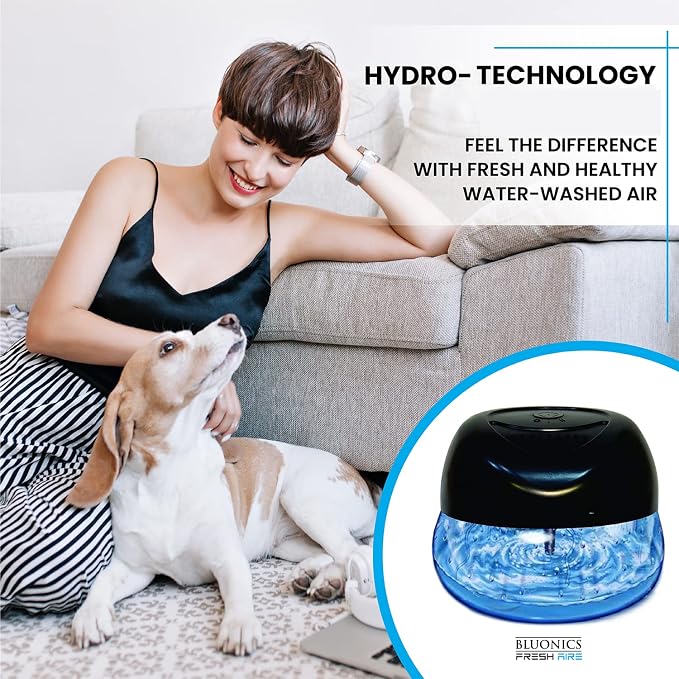 Bluonics Fresh Aire 2-Pack Water Air Washer, Water-Based Air Revitalizer & Room Freshener with 7-Color LED Night Light and Relaxing White Noise for Home, Bedroom, Office