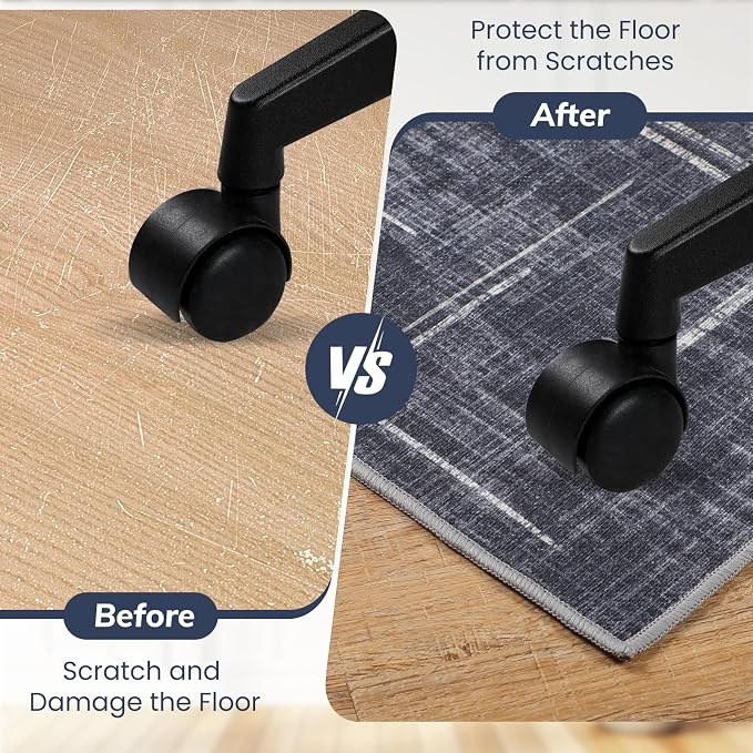 Office Chair Mat for Hardwood Floor&Tile Floor,48"X 60" | Heavy Duty Desk Chair Mat for Hard Floors,Under Desk Rug for Rolling Computer Chair,Anti Slip,Low Pile Carpet Floor