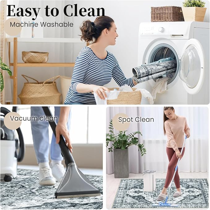 Office Chair Mat for Hardwood Floor&Tile Floor,36"X 48"-Grey Flower | Heavy Duty Desk Chair Mat for Hard Floors,Under Desk Rug for Rolling Computer Chair,Anti Slip,Low Pile Carpet Floor