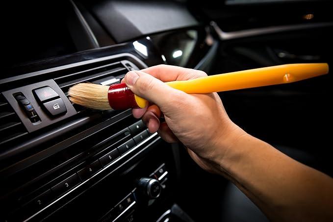 Chemical Guys, Boars Hair Detailing Brush for Wheels, Grilles & Interior | Soft boars-hair bristles gently clean wheels, grilles, emblems and interior surfaces without scratching