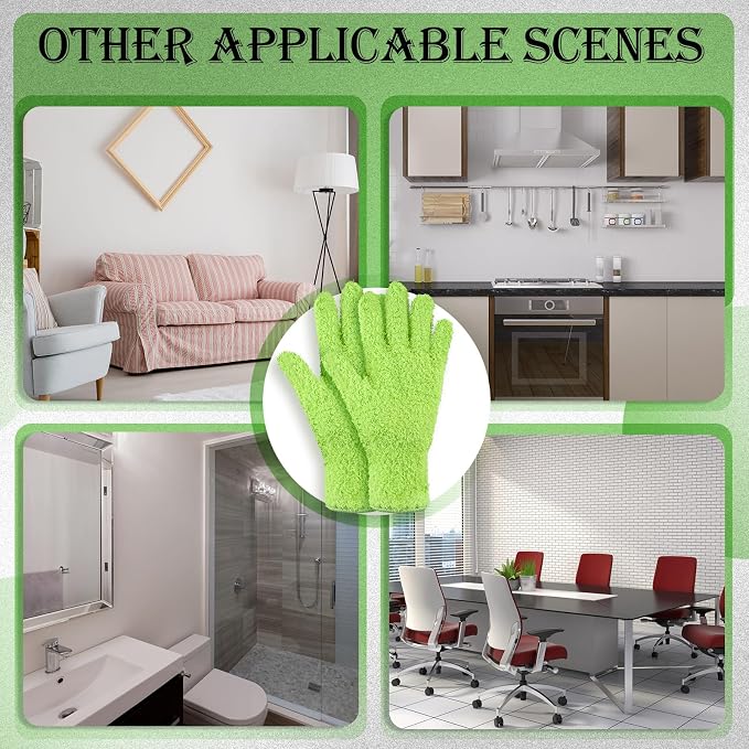 Patelai 12 Pairs Microfiber Dusting Gloves for Plants Leaf, Medium | Assorted Colors,Plant Cleaning Gloves, Reusable Washable Gloves,House Furniture Blinds Dusting