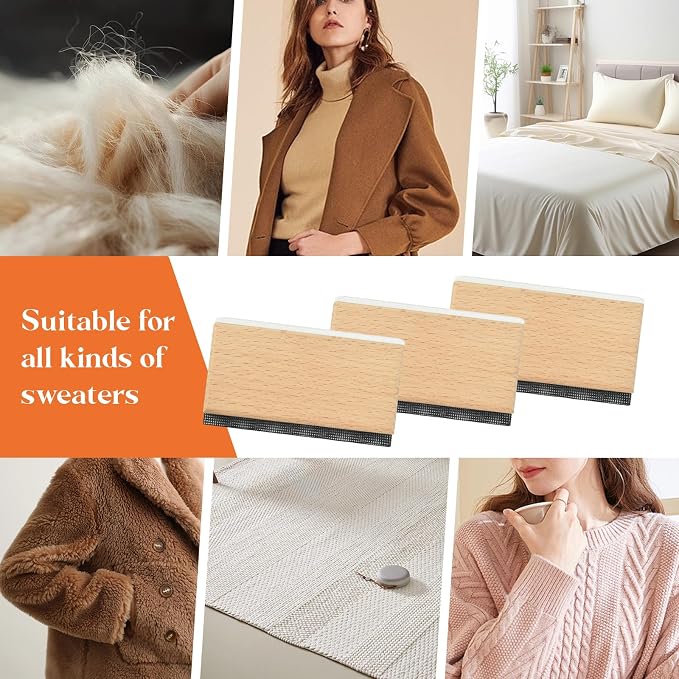 Cashmere Comb, Double Edge Sweater Pill Remover for Wool & Fabric 1PCS | Beech Wood Sweater Shavers to Remove Pilling,Pilling Remover for Clothes, Fuzz Lint Remover for Cashmere & Home Textiles