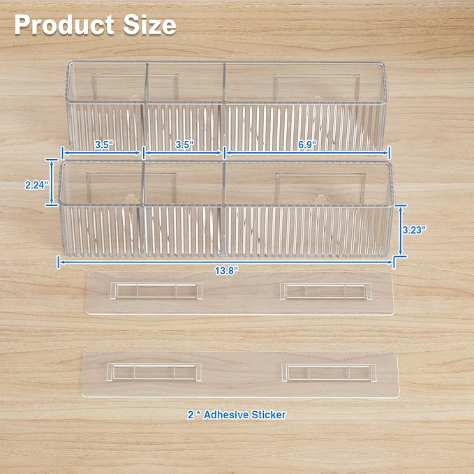 MUSTORN 2 Pack Adhesive Cabinet Door Organizer, Lid Organizers Inside Cabinet Spice Rack Food Container/Tumbler Lids Holders for Kitchen & Bathroom Wall Mounted(Acrylic)