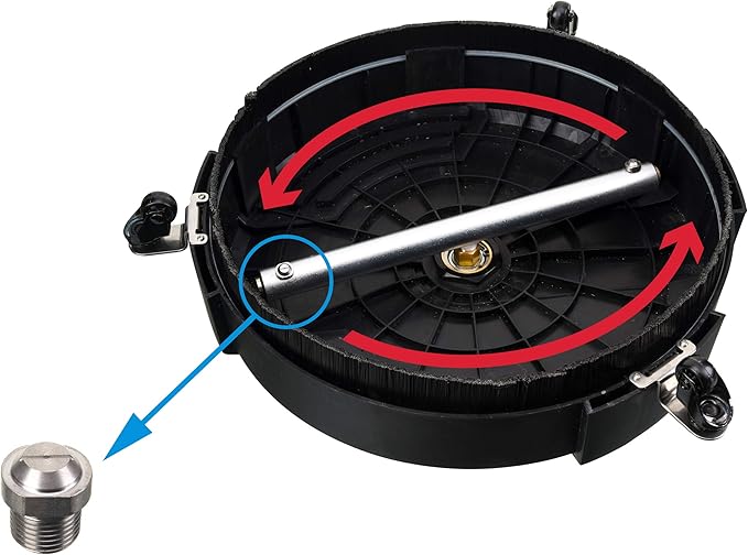 Tool Daily 15 Inch Pressure Washer Surface Cleaner with 3 Wheels | 2 Extension Wands, Surface Cleaner for Pressure Washer Attachment for Concrete, Driveway, Sidewalk, Patio, 3600 PSI