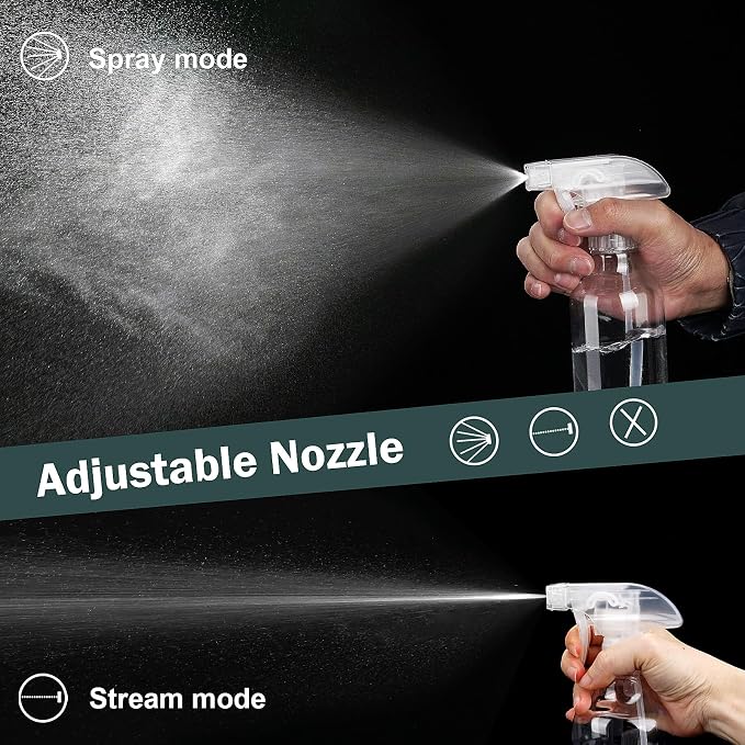 12oz/350ml Plastic Spray Bottles 1 Pack, Adjustable Mist/Stream