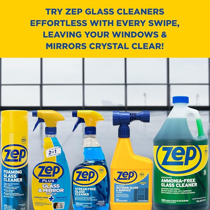 Zep Streak-Free Glass Cleaner - 1 Gallon - (Case of 2)