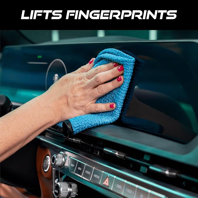 VIKING Glass Microfiber Cleaning Cloth for Car, 16 inch x 16 inch, 2 Pack | Microfiber Cleaning Towels for Car and Home, Glass Towels for Mirror and Picture Frames, Car Detailing Kit