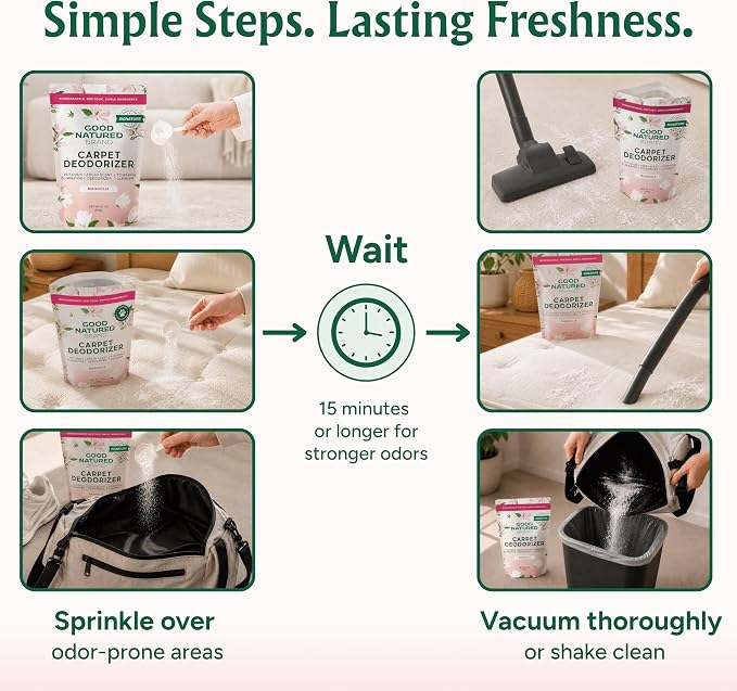 Good Natured Brand | Carpet Freshener & Deodorizer Powder | 31 oz Pet Odor Eliminator for Strong Odor & Pet Urine | Fresh Natural Magnolia Scent | Safe for Homes with Pets