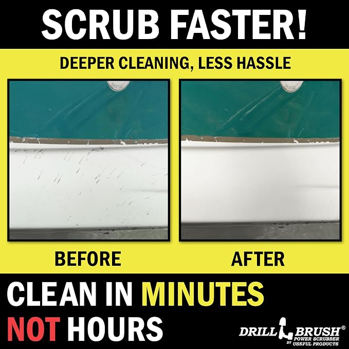 Crevice Cleaning Brush for Electric Drill - Small Power Scrubber for Grout | Drillbrush Boat Detailing Kit for Cordless Drill - Power Swimming Pool Tile Cleaner Brush Set - Spin Scrubber Attachment