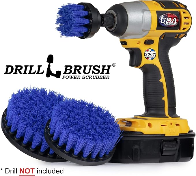 Kayak - Canoe - Yacht - Raft - Drill Brush - Boat Accessories - Fiberglass | Hull Cleaner - Cleaning Supplies - Pond Scum, Oil Residue, Weeds, Barnacles, Oxidation - Spin Brush Kit