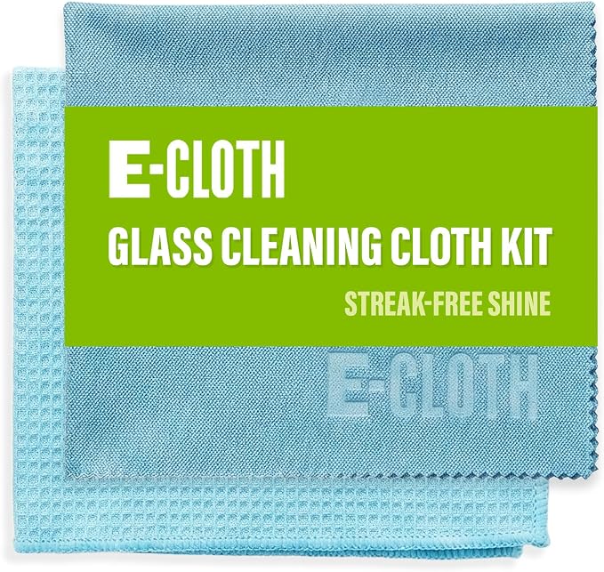 E-Cloth Window and Glass Cleaner Kit, Just Add Water - 1 Kit | Chemical-Free Cleaning - Reusable & Machine Washable Towel, Versatile Use for Mirrors, Cars, & Lenses, Alaskan Blue
