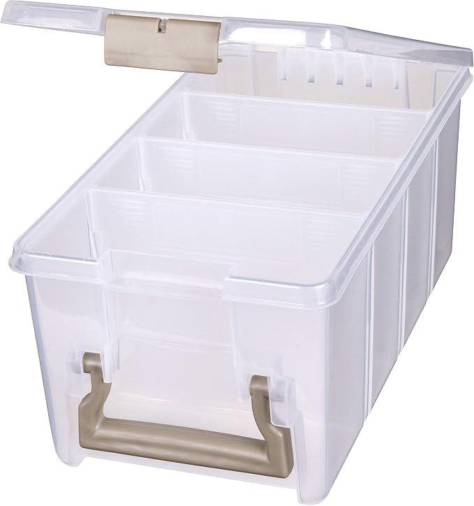 ArtBin Semi Satchel Portable Craft Organizer with 3 Dividers - Clear Plastic Storage Case for Art & Craft Supplies
