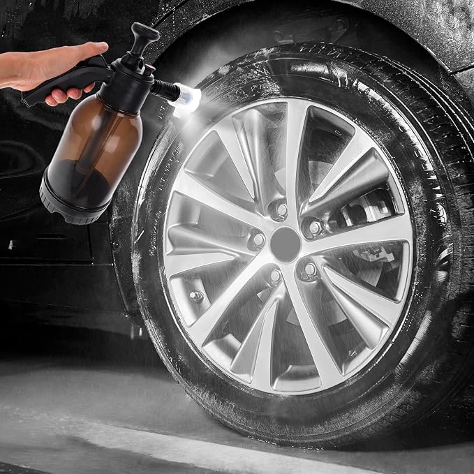 Hemoton Car Foam Sprayer with Pressurized Pump Bottle, High Pressure Foam Gun for Car Wash Detailing, Multi-use Cleaning Pump for Automotive Care