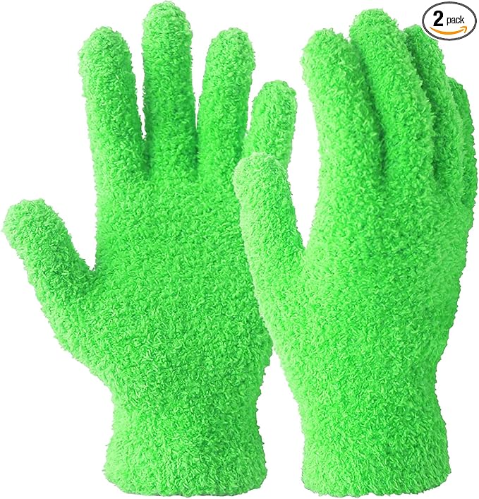 Evridwear Microfiber Plant Dusting Gloves Reusable Leaf Cleaning Glove for Houseplants,Blinds,Furniture and Small Objects