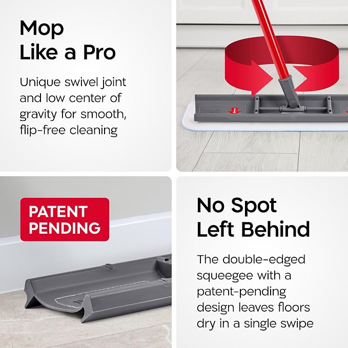 Tyroler MoppyShmoppy Heavy Duty Floor Squeegee for Concrete Floors 16.5" | | Squeegee for Floor with 55" 4-Part Handle | Squeegees Broom for Floors | Squeegee Mop for Tile, Garage and Patio