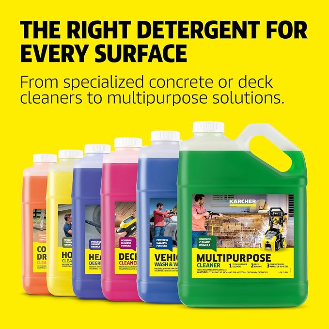 KÄRCHER Concrete & Driveway Cleaner for Pressure Washers, up to 40 Gal | Removes Dirt and Grime from Concrete, Brick, Masonry, and Stone, Highly Concentrated, Makes up to 40 Gal of Cleaner