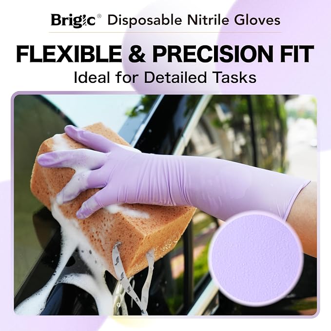 12 Inch Long Cuff Nitrile Gloves, Disposable Gloves | Extended Coverage • Textured Grip • Tear Resistant Protection