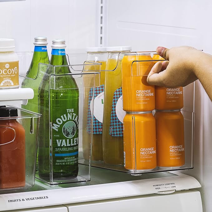 Sorbus Under-Sink Organizer Bins with Wheels & Handles (2 Sizes) | Rolling organization with easy access for spray bottles and cleaning supplies under kitchen counters.