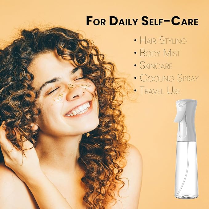 Mistifi Spray Plastic Bottle for Hair, Ultra Fine Mist, Water Mister for Hairstyling, Cleaning, Plants, Pets cleaning 12oz/350ml, clear bottle