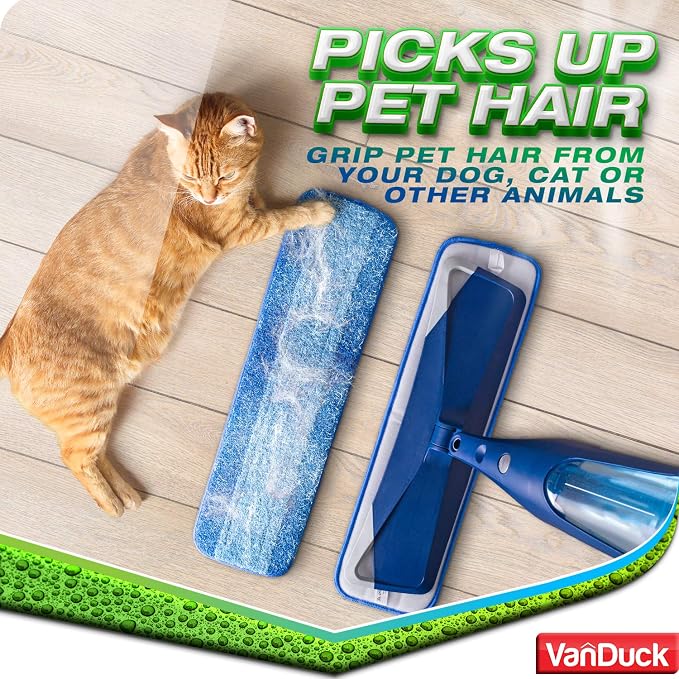 VanDuck Microfiber Cleaning Pads Compatible with Bona Mops 18 Inch (6-Pack) | Hardwood floor cleaning pads, mop replacement pads, washable reusable refills