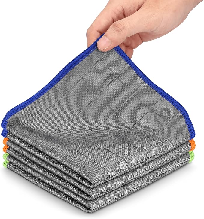Microfiber Glass Cleaning Cloths,Lint Freel,11.8"×11.8in,3 Pack | Streak Free Miracle Cleaning Cloth,Reusable Cleaner Towels for Kitchen,Windows,Stainless Steel,Mirror,Glasses,Car Windshields