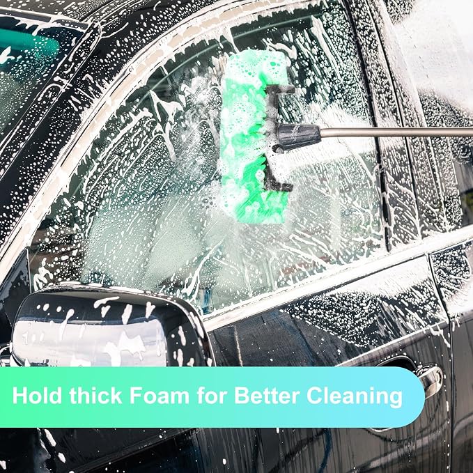 Tanlade 2 Pcs Car Wash Brush Heads Soft Bristle Flow Thru,10 Inch,Green | Replacement Heads for Exterior Cleaning, Compatible with Auto Truck RV Boat Camper, Gentle Bristles Protect Paint Finish