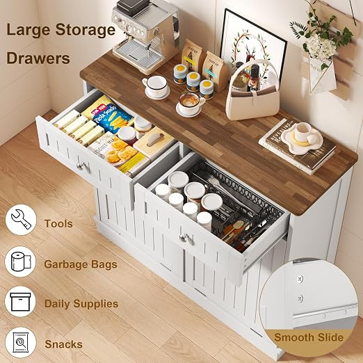 LOUVIXA Trash Can Storage Cabinet, Hidden Trash Can Holder