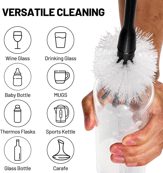 Bottle Brush Refill Heads for OXO Stainless Steel Bottle Brush Only, 4-Pack | Bottle Brush Replacement Head for Cleaning Water Bottles, Baby Bottles, Glassware, Mugs, Tumblers