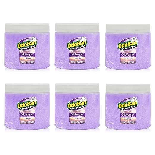 OdoBan OdoMagnet Odor Eliminator Gel Crystals, 14 Ounce 6-Pack, Lavender Scent
