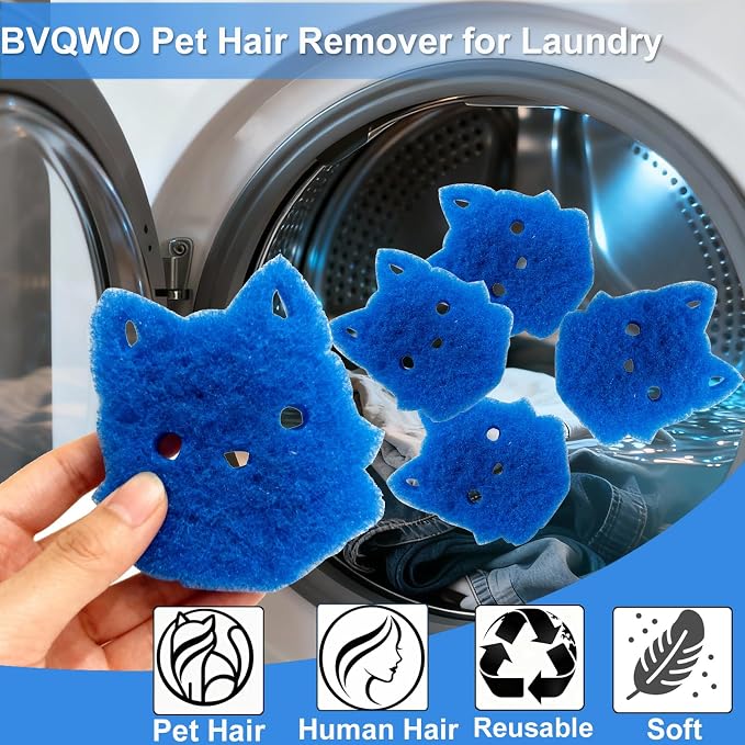 Pet Hair Remover for Laundry, 6PCS Reusable Dog & Cat Hair Remover Tool | laundry pet hair catcher,Removes Pet Fur, Hair, Lint, Dander From Clothes &Washing Machine.