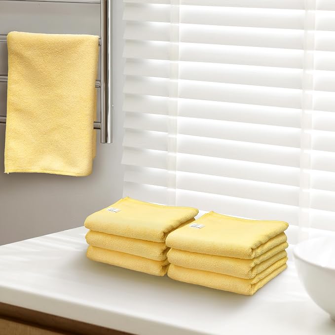 Simple Houseware 16" x 24" Microfiber Cleaning Towels, Heavy Duty 9 Pack | 325 GSM Reusable for Home, Kitchen and Car