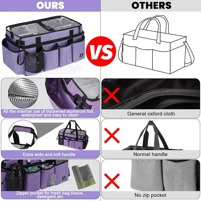 Extra large Cleaning Caddy Bag Built-in hard plastic Aluminum foil lining | Extra large Cleaning Caddy Bag Built-in hard plastic Aluminum foil lining