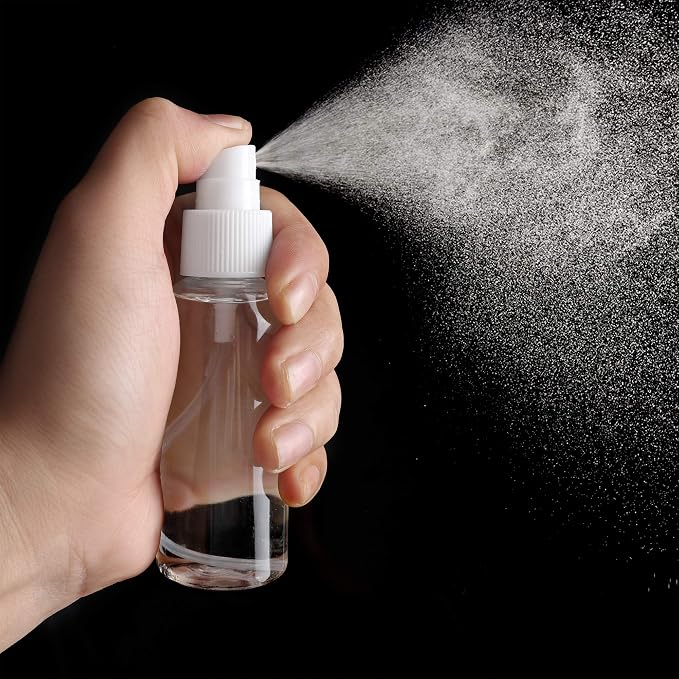 2 Pack Small Spray Bottles 1oz Clear Plastic Empty Refillable Mini Spritzer | Water Essential Oils Perfume Atomizer Spray Bottle, Fine Mist Travel Size Spray Bottles for Face Cleaning Gardening Skin Care