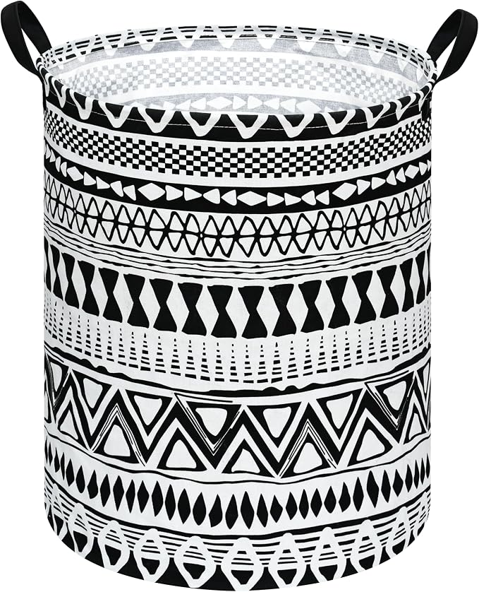 Round Laundry Hamper Storage Basket Fabric Material Storage Hamper Organization Basket, Storage Bin, Gift Box with Handles for Room