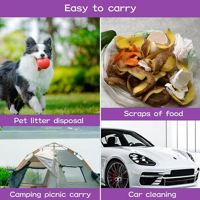 0.5 Gallon Mini Trash Bags, 300 Count Desktop Trash Bag Wastebasket Bin Liners, Small Plastic Bags for Home Office Kitchen, Purple