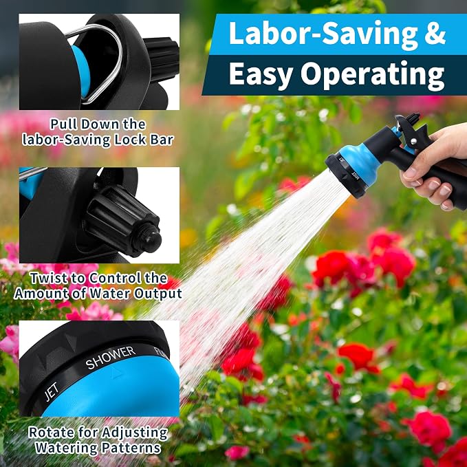 NEXCOVER Hose Nozzle, Garden Hose Nozzle - 7 Adjustable Watering Patterns, Heavy Duty Hose Nozzle Sprayer, Garden Sprayer Hose Attachment for Car Washing,Watering Plants,Pets Showering,Lawns Cleaning
