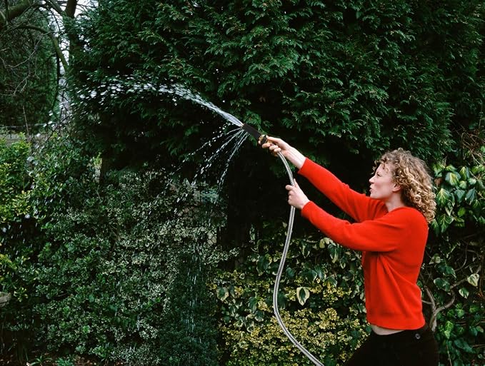 Rosy Earth Expandable Metal Garden Hose 75 FT - 304 Stainless Steel Water Hose 75 FT - Heavy Duty non Kinking Flexible Garden Hose, no Bite