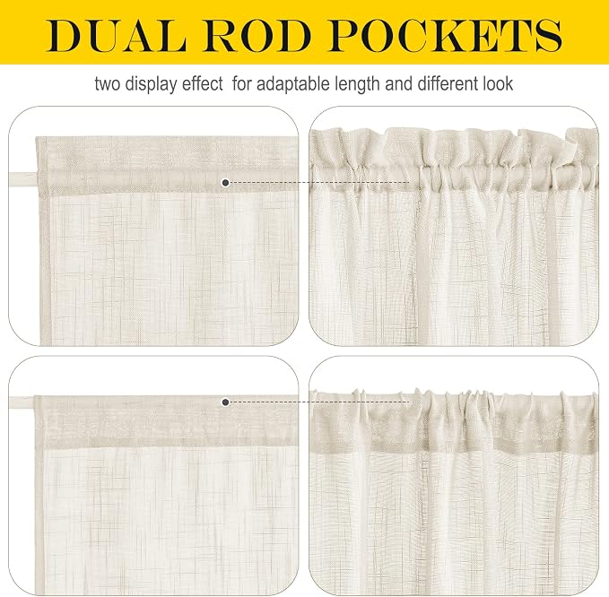 NICETOWN Side Door Front Curtains for Small Window, Privacy Door Shades | Sidelight Curtains, Light Filter Privacy Side Window Drapes, W36 X L72, Beige, 1 Panel